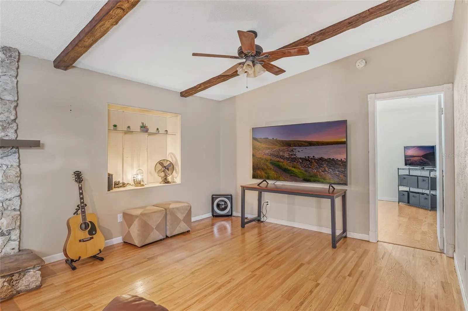living room view with vinyl floors